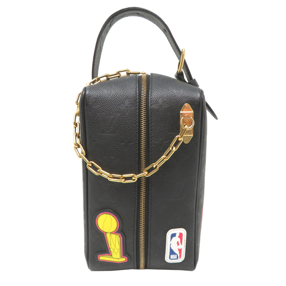Louis Vuitton LV x NBA Crow Top Kit Men's Clutch Bag M58515 Leather Black